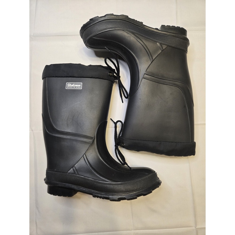 Vtg Lacrosse Brand Insulated Rubber Boots Youth‎ Size 4/Women Size 6 Black USA